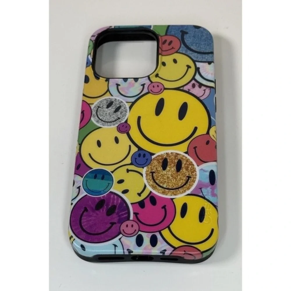 Casely iPhone 13 Pro Case Happy Faces Multi Color Smiley Face MagSafe Bold 81-04